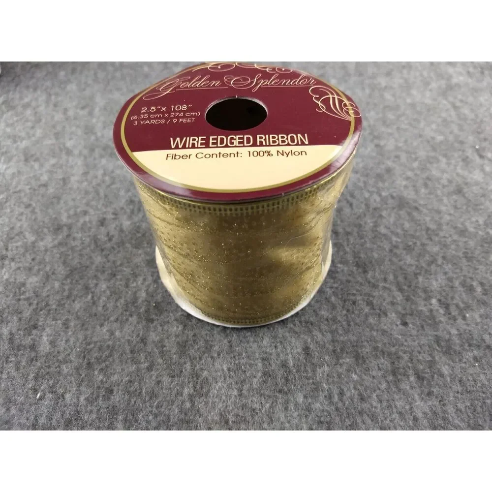 Golden Splendor Metallic Ribbon Wired 2.5